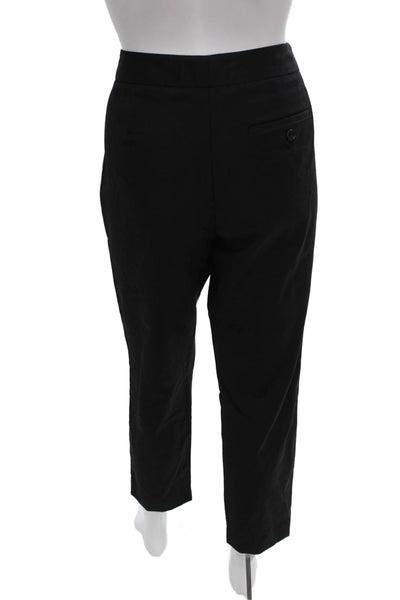 J Crew Womens Cropped Wool Pants Black Zip Inseam 28in Size 4