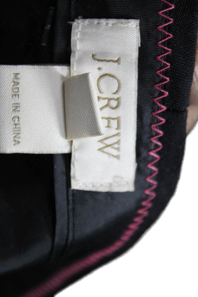 J Crew Womens Cropped Wool Pants Black Zip Inseam 28in Size 4