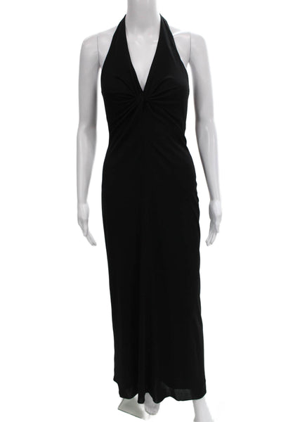 Laundry by Shelli Segal Womens Black Halter Maxi Dress Polyester Size 2