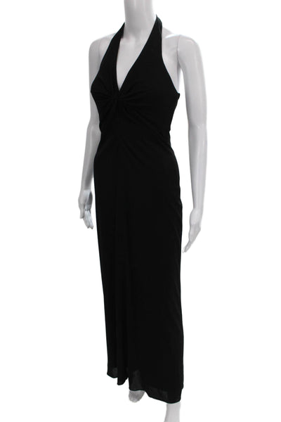 Laundry by Shelli Segal Womens Black Halter Maxi Dress Polyester Size 2