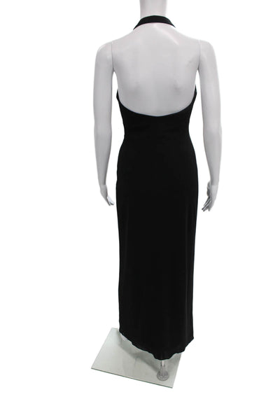 Laundry by Shelli Segal Womens Black Halter Maxi Dress Polyester Size 2