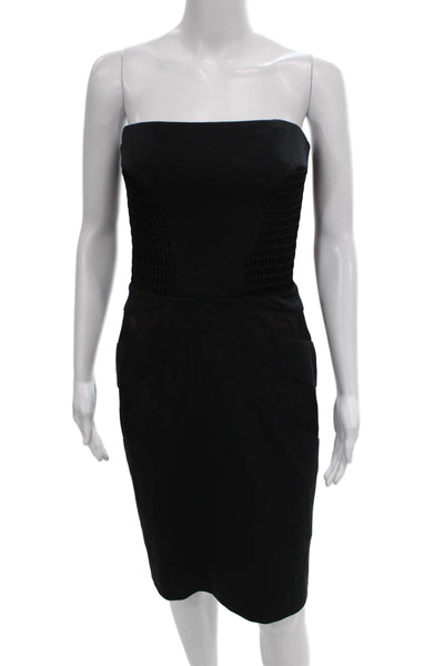 Vera Wang Women Sheath Dress Strapless Black Knee Length Size 2