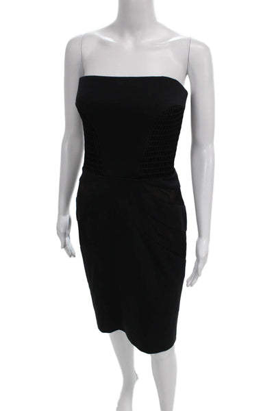 Vera Wang Women Sheath Dress Strapless Black Knee Length Size 2