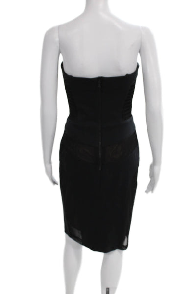 Vera Wang Women Sheath Dress Strapless Black Knee Length Size 2