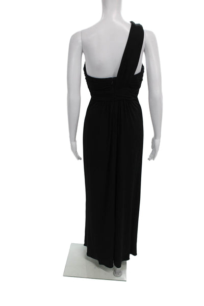 Amsale Women Maxi One Shoulder Black Long Dress Size 8