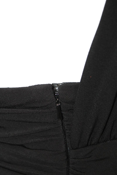 Amsale Women Maxi One Shoulder Black Long Dress Size 8