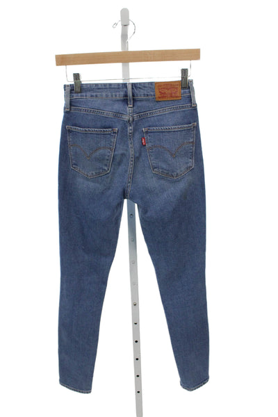 Levis Womens Skinny Blue Cotton Jeans Button Size 25