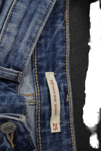 Levis Womens Skinny Blue Cotton Jeans Button Size 25