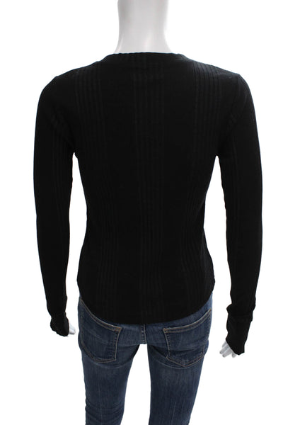 Michael Lauren Womens Cardigan Black Long Sleeve Round Neck Size S