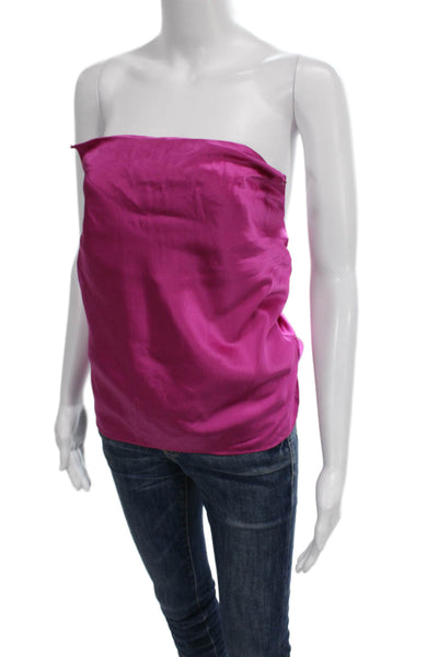 Cami Women Strapless Silk Blend Camisole Sleeveless Pink Solid Size 2XS