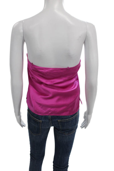 Cami Women Strapless Silk Blend Camisole Sleeveless Pink Solid Size 2XS