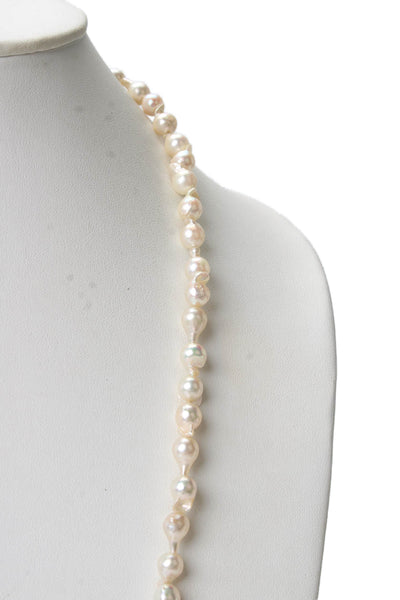Designer Womens Baroque Pearl Strand Necklace 31" 59.2g