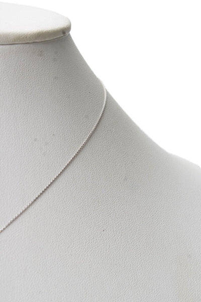 Midas Womens 14k W Gold ~.45CT Lab Created Diamond Pendant Necklace 16" 1g