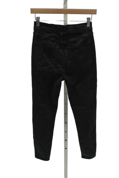 Frame Womens High Rise Ankle Jeans Black Cotton Size 24