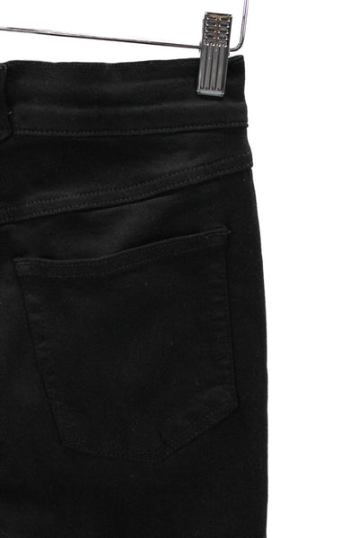 Frame Womens High Rise Ankle Jeans Black Cotton Size 24