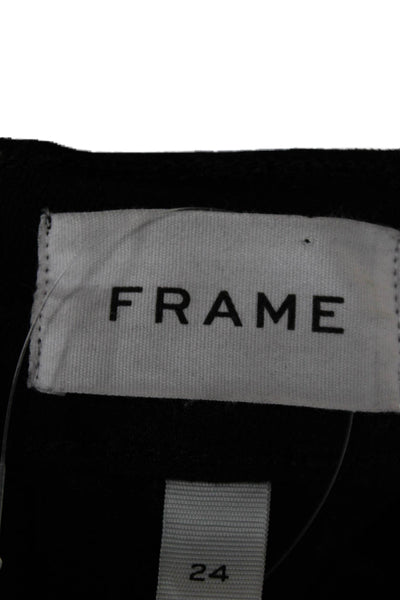 Frame Womens High Rise Ankle Jeans Black Cotton Size 24