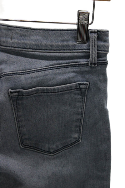 J Brand Womens Skinny Jeans Gray Cotton Mid Rise Button Size 27