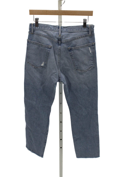 Frame Denim Womens Blue Straight Jeans High Rise Size 28