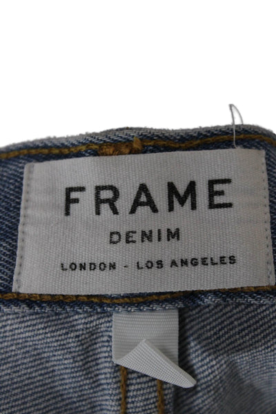 Frame Denim Womens Blue Straight Jeans High Rise Size 28