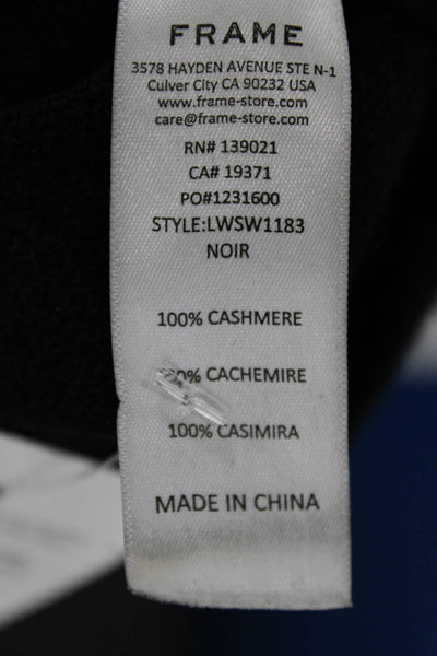 Frame Womens Black 100% Cashmere V Neck Long Sleeve Pullover Sweater Size S