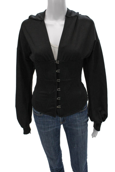 Superdown Womens Cardigan Black V Neck Long Sleeve 60% Cotton Size S
