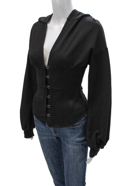 Superdown Womens Cardigan Black V Neck Long Sleeve 60% Cotton Size S