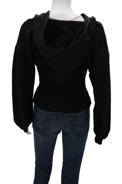 Superdown Womens Cardigan Black V Neck Long Sleeve 60% Cotton Size S