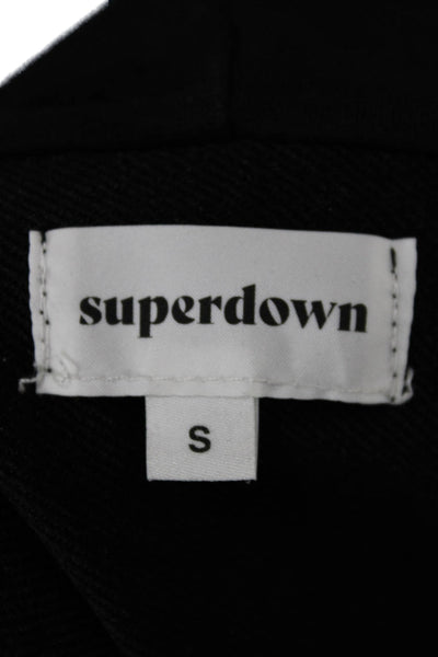 Superdown Womens Cardigan Black V Neck Long Sleeve 60% Cotton Size S