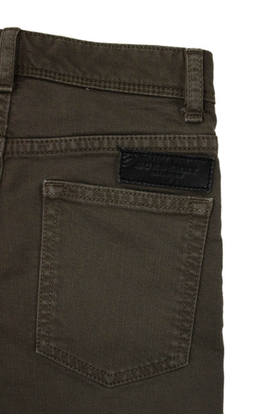 Burberry Childrens Boys Novacheck Plaid Trim Slim Leg Jeans Brown Size 6