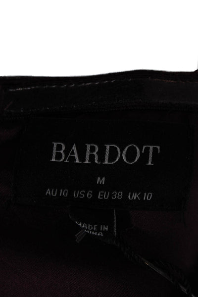 Bardot Womens Bodycon Dress Red Faux Leather Sweetheart Sleeveless Zip Size 6