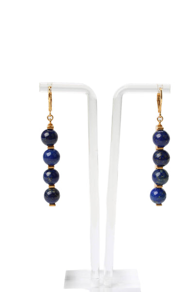 URiBE Womens Gold Plated Lapis Lazuli Maureen Dangle Earrings