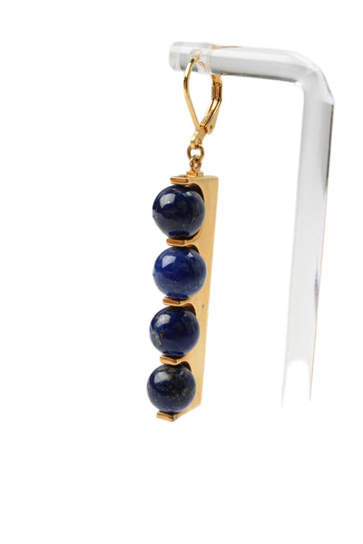 URiBE Womens Gold Plated Lapis Lazuli Maureen Dangle Earrings