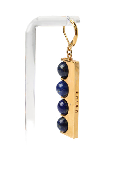 URiBE Womens Gold Plated Lapis Lazuli Maureen Dangle Earrings