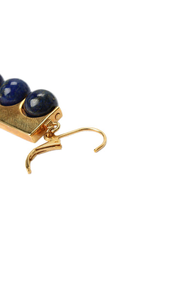 URiBE Womens Gold Plated Lapis Lazuli Maureen Dangle Earrings