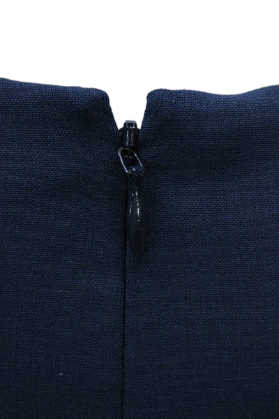 Theory Womens Sheath Dress Blue Sleeveless Scoop Neck Virgin Wool Blend Size 8