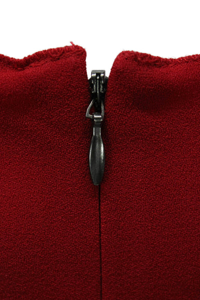 Elie Tahari Women Red Sheath Dress Cowl Neck Knee Length Size 6