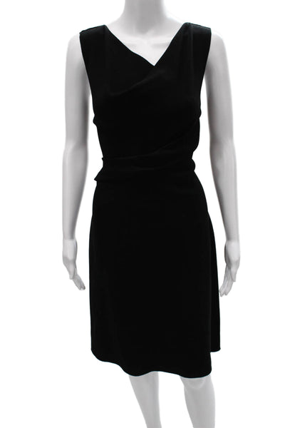 Elie Tahari Womens Sheath Dress Black V-Neck Sleeveless Knee Length Size 6