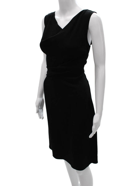 Elie Tahari Womens Sheath Dress Black V-Neck Sleeveless Knee Length Size 6