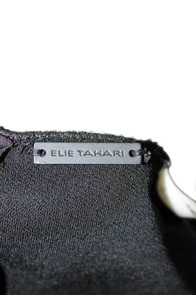 Elie Tahari Womens Sheath Dress Black V-Neck Sleeveless Knee Length Size 6
