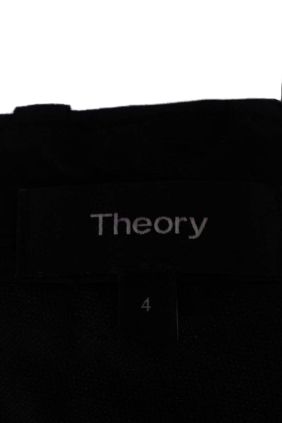 Theory Women Blue Wool Dress Pants Zip Closure Inseam 30 Size 4