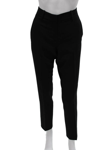 Theory Womens Dress Pants Black Polyester Zip Solid 31 Inseam Size 4