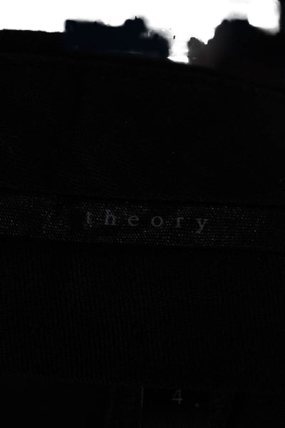 Theory Womens Dress Pants Black Polyester Zip Solid 31 Inseam Size 4
