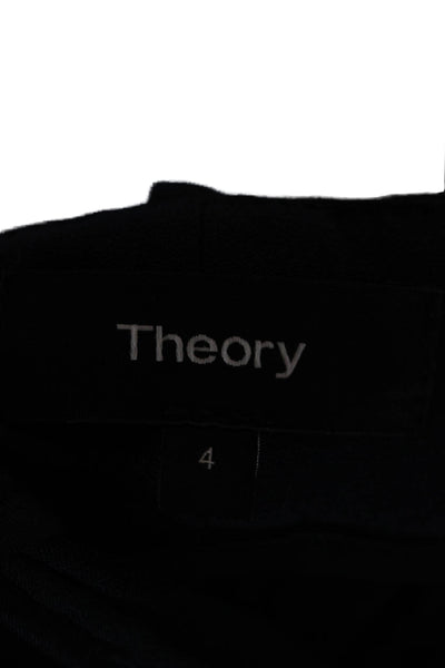 Theory Womens Dress Pants Blue Triacetate Zip Size 4