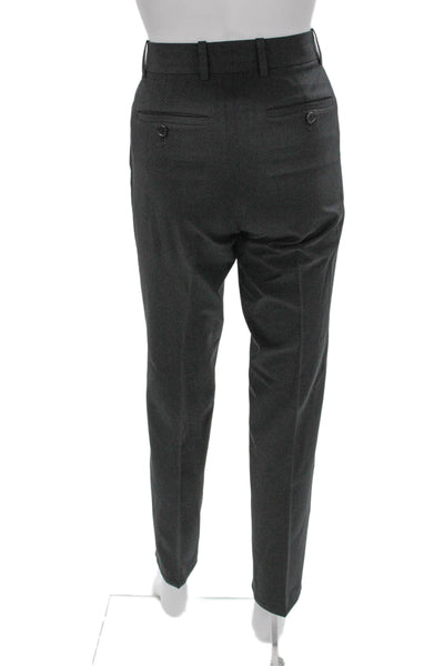 Theory Womens Dress Pants Gray Virgin Wool Zip Closure Inseam 28 Size 4