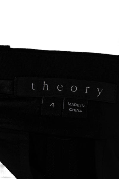 Theory Womens Dress Pants Gray Virgin Wool Zip Closure Inseam 28 Size 4