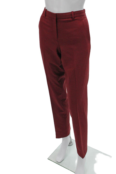 Theory Womens Dress Pants Red Virgin Wool Zip 29 Inseam Size 4