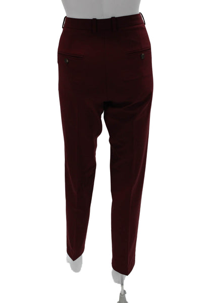 Theory Womens Dress Pants Red Virgin Wool Zip 29 Inseam Size 4