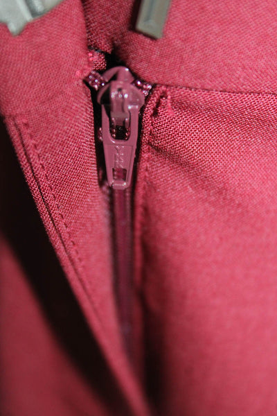 Theory Womens Dress Pants Red Virgin Wool Zip 29 Inseam Size 4