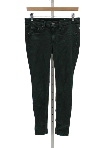 Rag & Bone Jean Womens Skinny Jeans Green Cotton Size 28