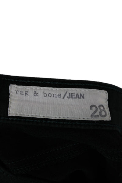 Rag & Bone Jean Womens Skinny Jeans Green Cotton Size 28